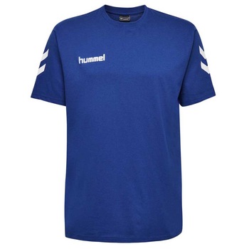 Tricou sport Hummel Go Kids Cotton S/S pentru copii, Albastru/Alb, 140 CM Tricou sport Hummel Go Kids Cotton S/S pentru copii, Albastru/Alb, 140 CM
