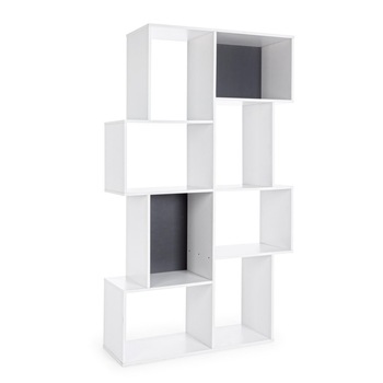 Biblioteca mdf alb si gri antracit 8 polite Arctic 104.7 cm x 35 cm x 182 h Biblioteca mdf alb si gri antracit 8 polite Arctic 104.7 cm x 35 cm x 182 h