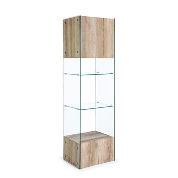 Vitrina mdf natur si sticla Melania 50 cm x 40 cm x 182.5 h Vitrina mdf natur si sticla Melania 50 cm x 40 cm x 182.5 h