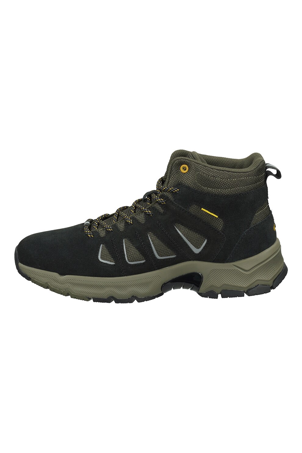 Camel Active, Ghete de piele intoarsa si material textil, Verde forest/Negru