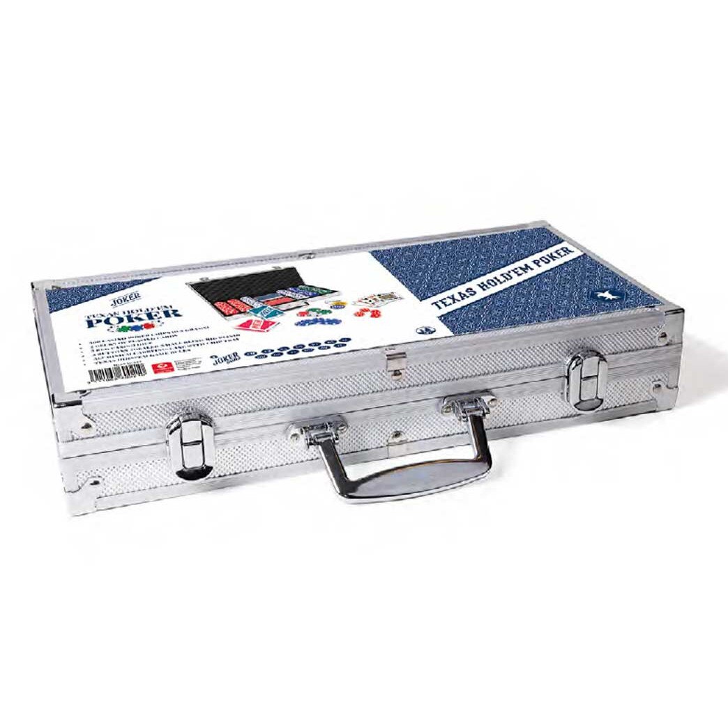 Set Poker Cartamundi 300 jetoane in servieta de aluminiu