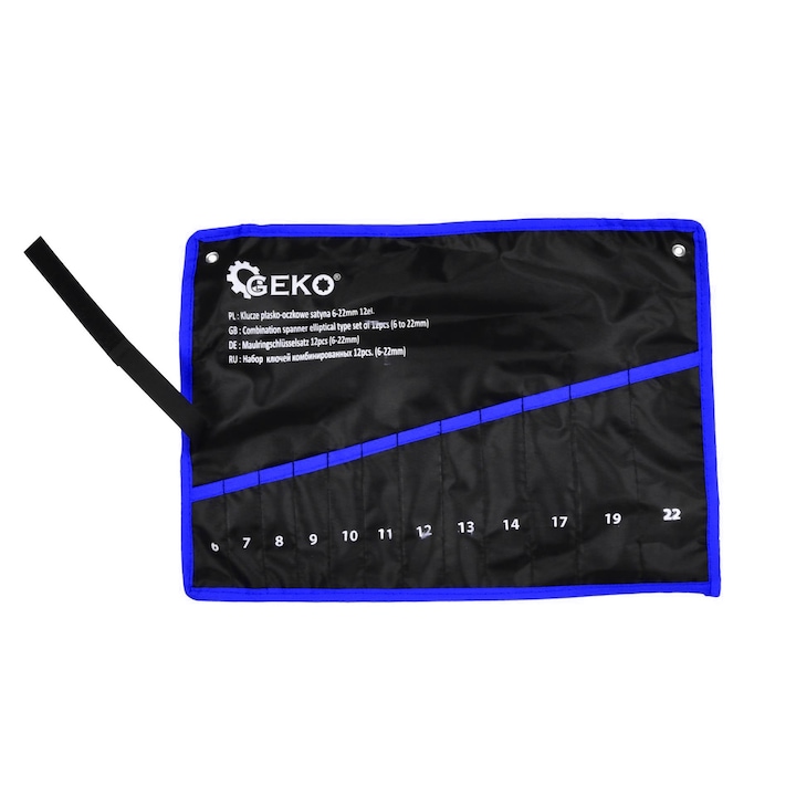 Husa de depozitare din nailon pentru 12 chei 6-22 mm Geko G11250