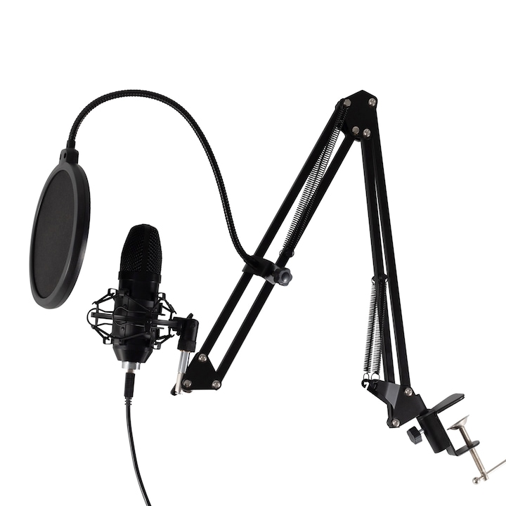 Комплект микрофон SAL, Професионален, USB, HiFi звук, Със стойка, M 100