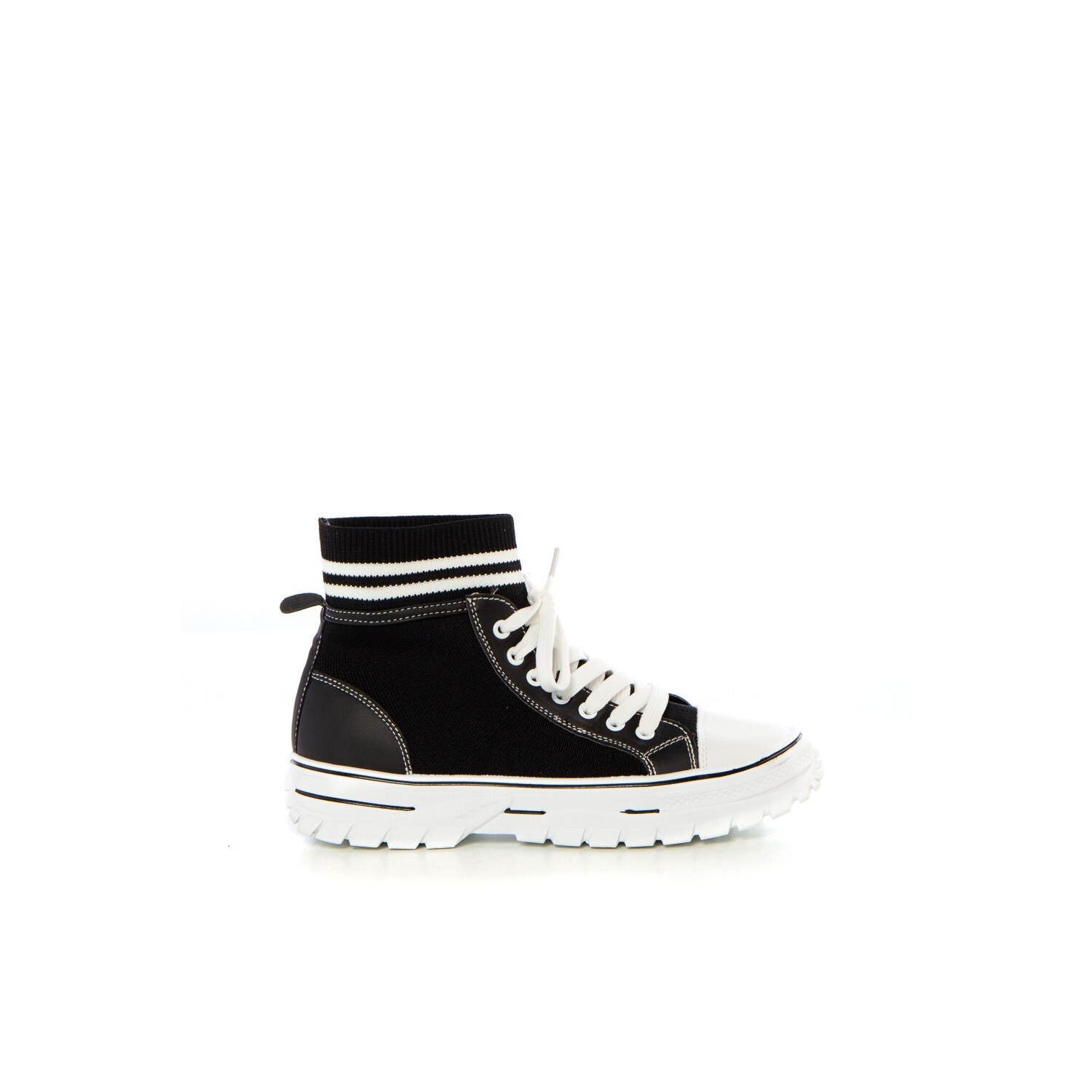 Pantofi sport dama Meera negri cu alb, Negru, 39