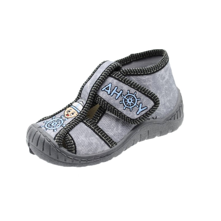 Платнени сандали за момче 3F 3FP-3-21, Сиви 21 EU