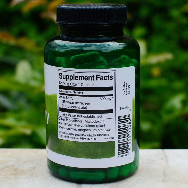 Image showcasing Acai Berry (Antioxidant), 500 mg, Swanson, 120 capsule SW1082 - eMAG.ro