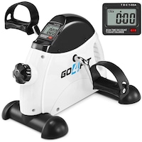 Mini Bicicleta Fitness GO4FIT®, Recuperare Maini si Picioare, Reglabila, Greutate 3.8 kg, Ecran LCD, Timp, Distanta, Repetari, Odometru, Calorii, Viteza, Maner Transport