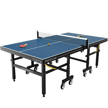 Masa de tenis PING PONG interior PROGRESSIVE Flip culoare ALBASTRA ( OCEAN BLUE ), blat 15 mm, pliabila, structura metalica Masa de tenis PING PONG interior PROGRESSIVE Flip culoare ALBASTRA ( OCEAN BLUE ), blat 15 mm, pliabila, structura metalica