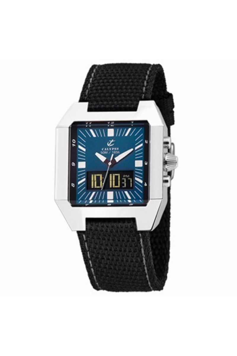 Ceas barbatesc Calypso, K5335 / A, Negru/Albastru