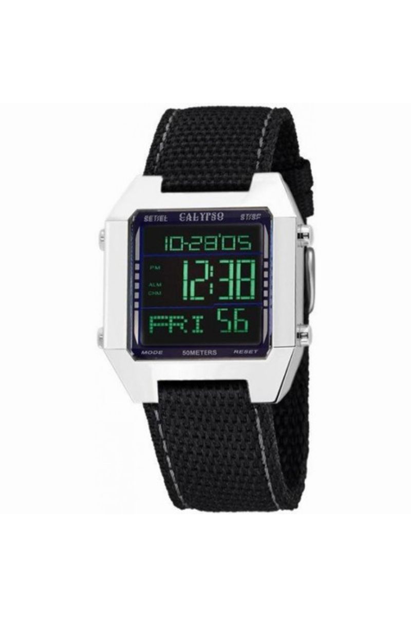 Ceas barbatesc Calypso, K5334 / C, Negru/Argintiu