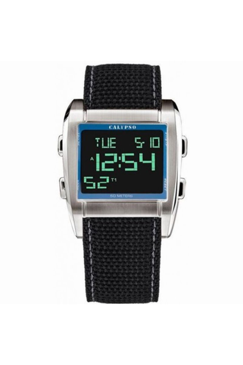 Ceas barbatesc Calypso, K5331 / K, Negru/Argintiu