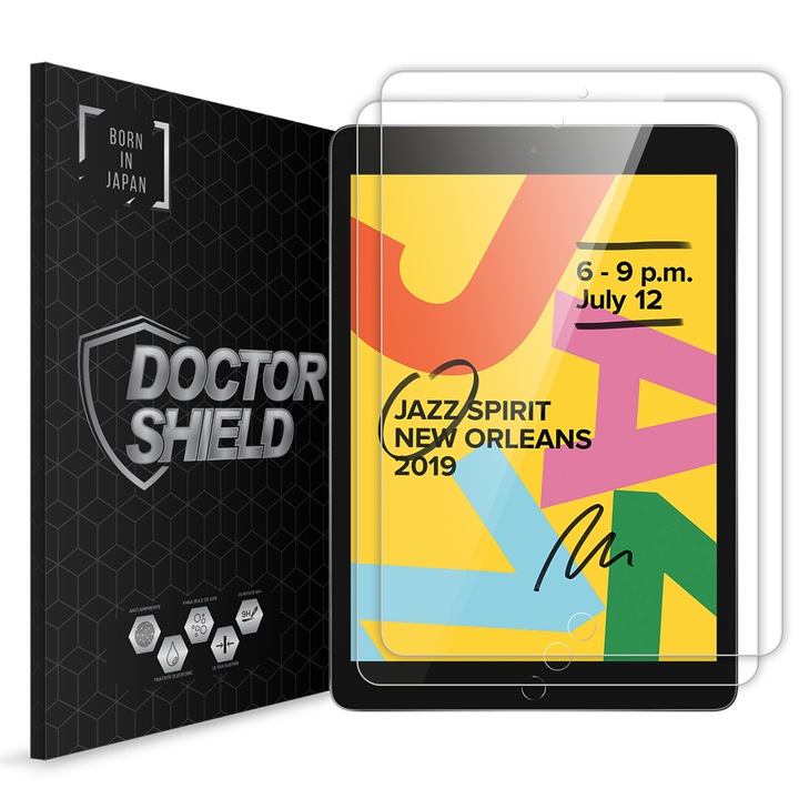 Set 2 Bucati, Folie Sticla Compatibila Apple iPad 9 10.2" (2021), Dr.Shield, Protectie Profesionala Ecran