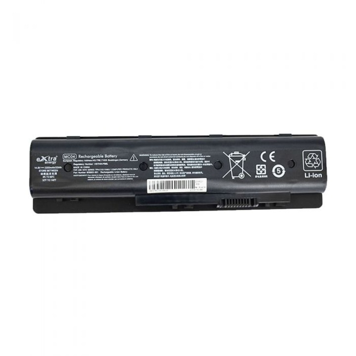 Prémium lítium-ion laptop akkumulátor HP Envy 17N 17R M7-N 15-AE100 17-N 17-R MC04 MC06062 N2L86AA TPN-C123 HSTNN-PB6L, 2200 mAh, 4 cellás, fekete