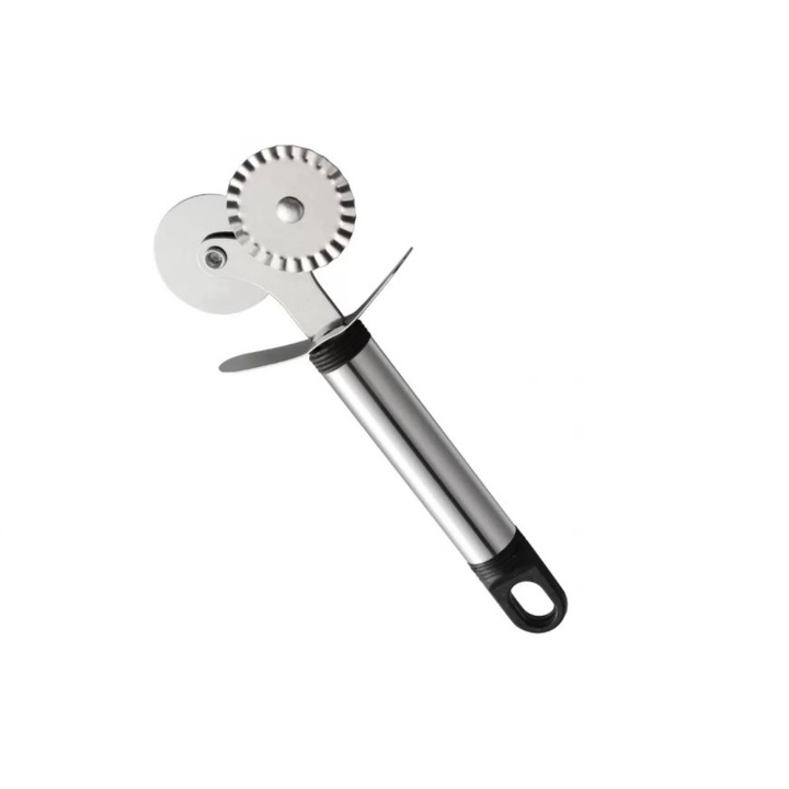 Rola cu 2 Cutite pentru Taiat Pizza, din Otel Inoxidabil Premium, Compatibil Masina de Spalat Vase, Original Deals