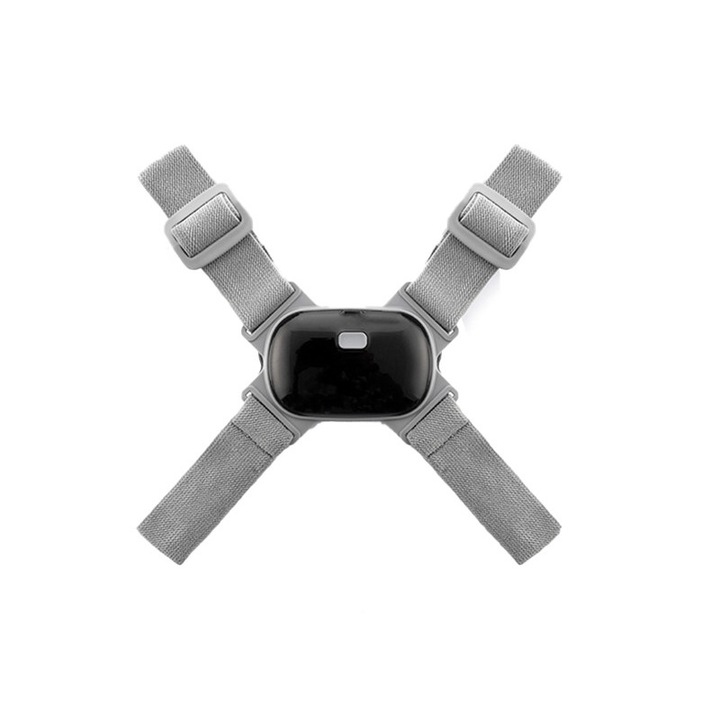 Corector de postura cu dispozitiv inteligent cu vibratii, Reincarcabil, Gri