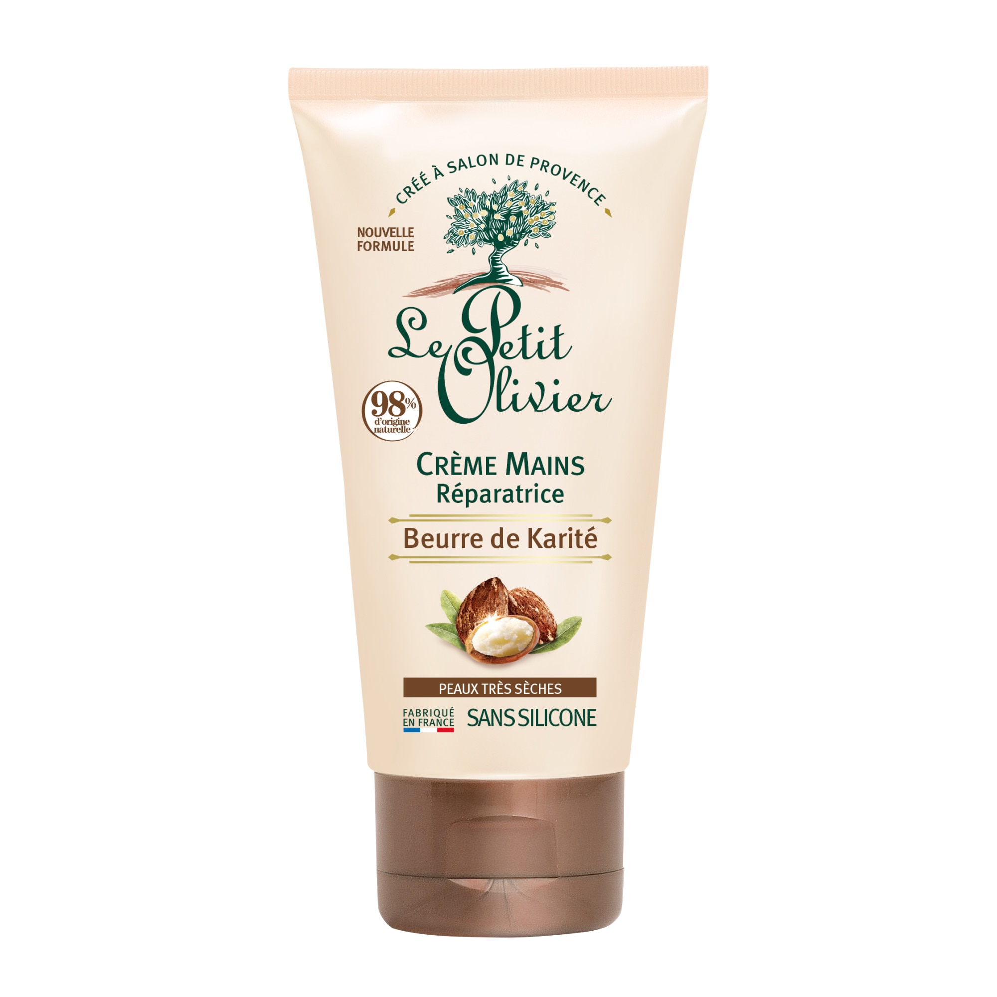Crema reparatoare pentru maini Le petit olivier cu shea pentru piele uscata, 75 ml