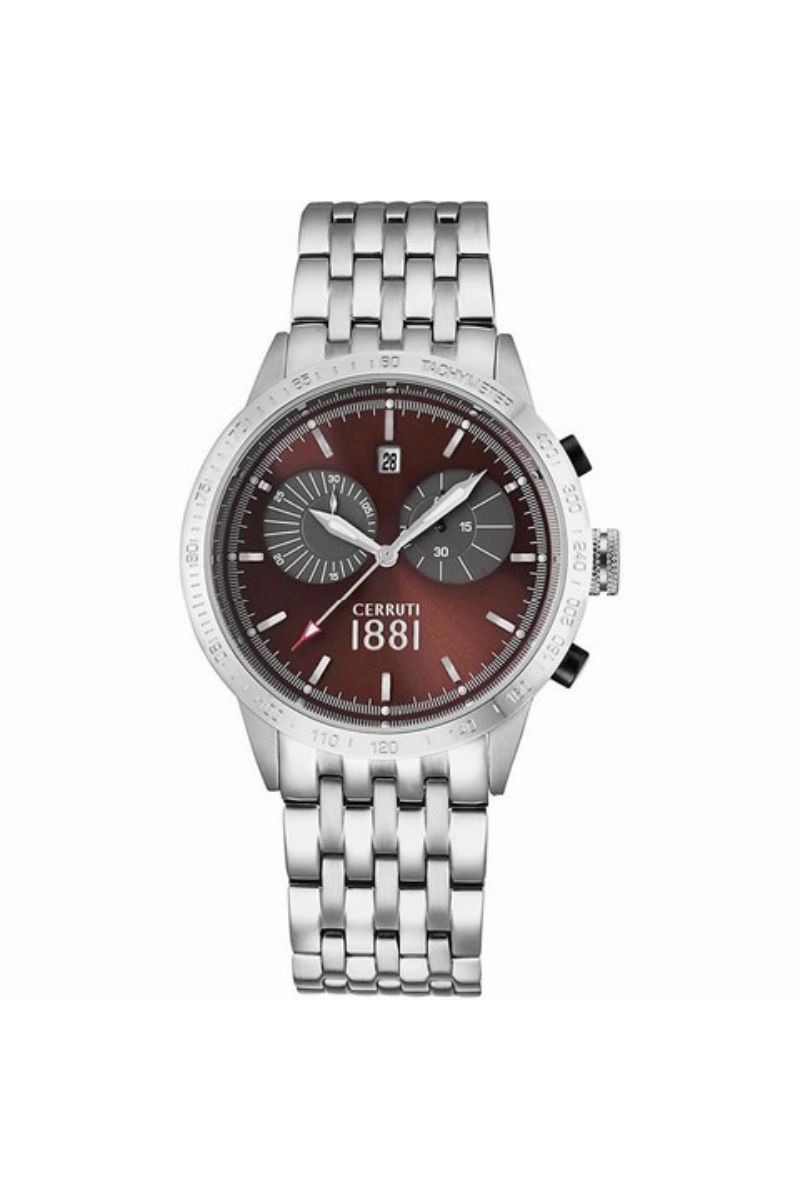 Ceas barbatesc Cerruti, CRA096A221G, Argintiu/Maro