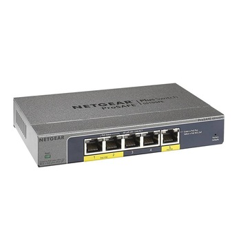 Switch NetGear GS105PE ProSafe Plus 5 porturi 10/100/1000Mbs Switch NetGear GS105PE ProSafe Plus 5 porturi 10/100/1000Mbs