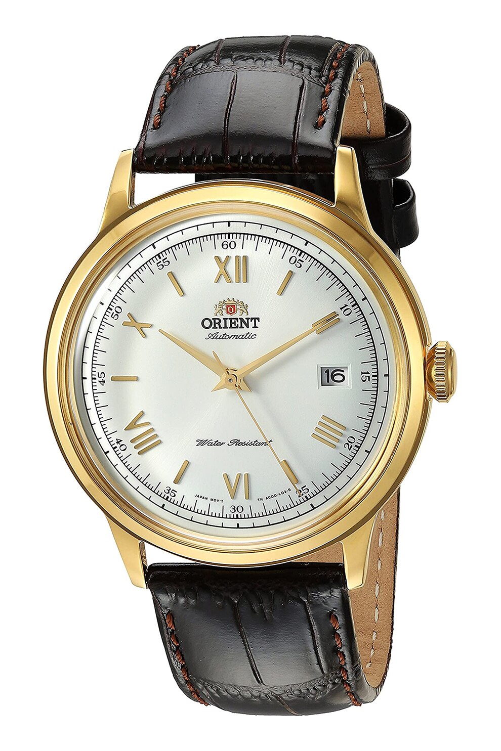 ORIENT, Ceas automatic cu o curea de piele, Auriu/Negru