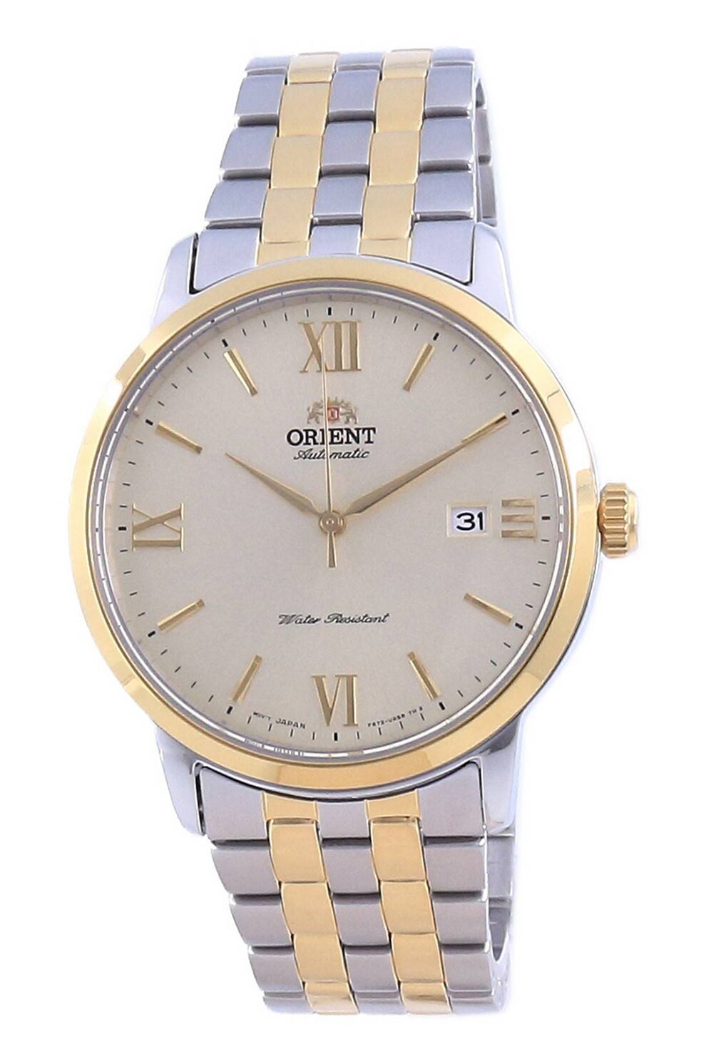 ORIENT, Ceas automatic de otel inoxidabil cu doua nuante, Argintiu/Auriu