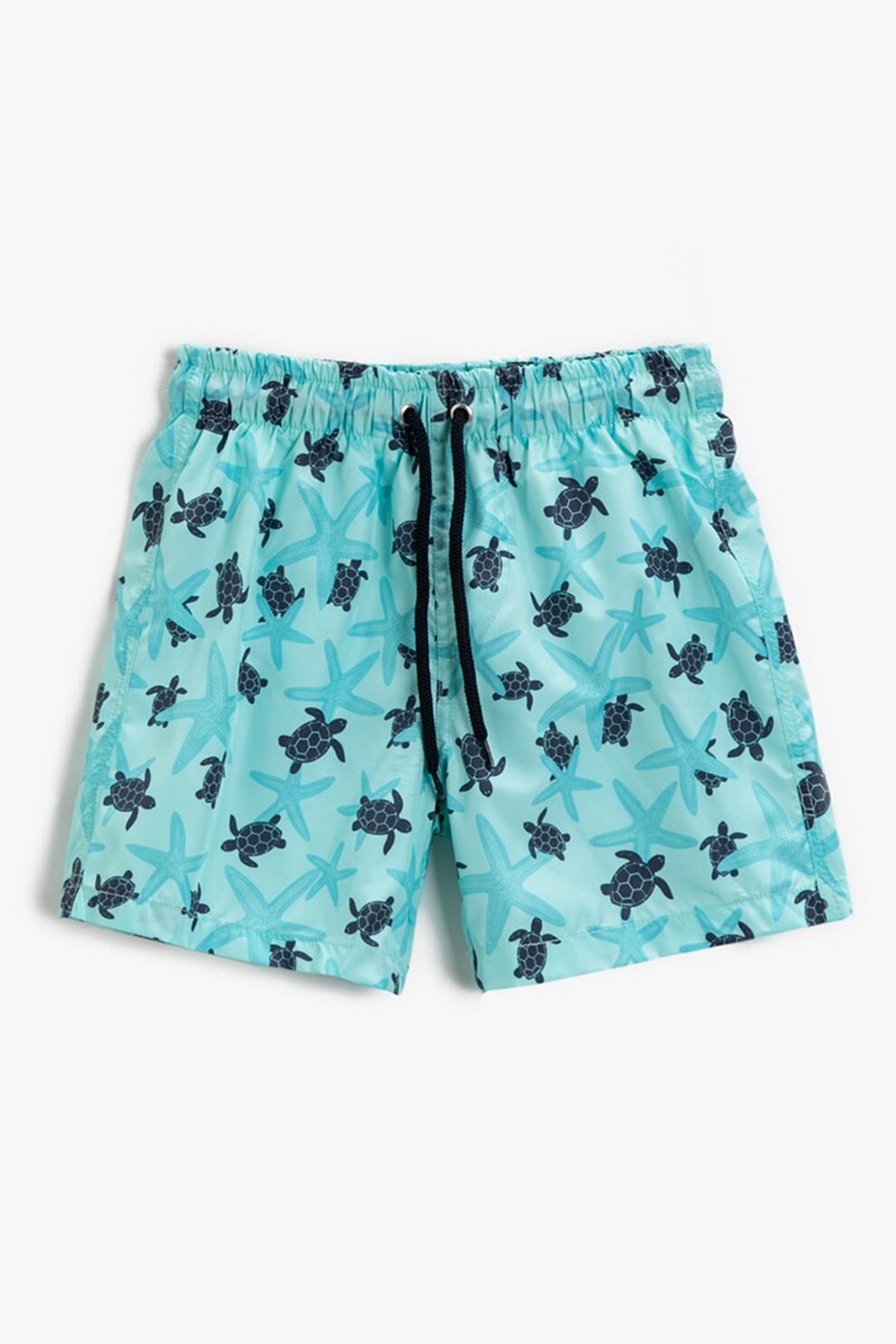KOTON, Pantaloni scurti de baie cu snur, Albastru aqua