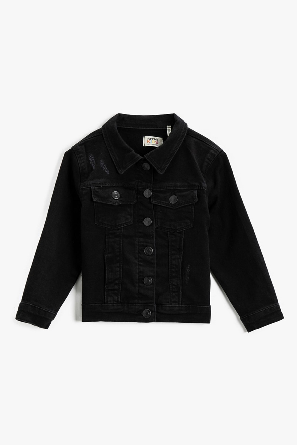 KOTON, Jacheta din denim cu nasturi, Negru