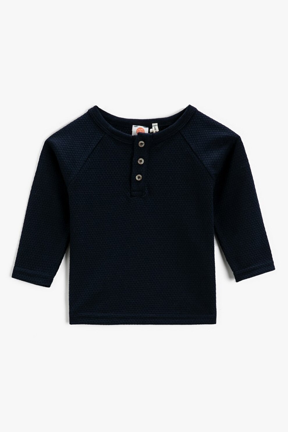 KOTON, Bluza texturata cu maneci raglan, Bleumarin inchis