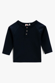 KOTON, Bluza texturata cu maneci raglan, Bleumarin inchis KOTON, Bluza texturata cu maneci raglan, Bleumarin inchis