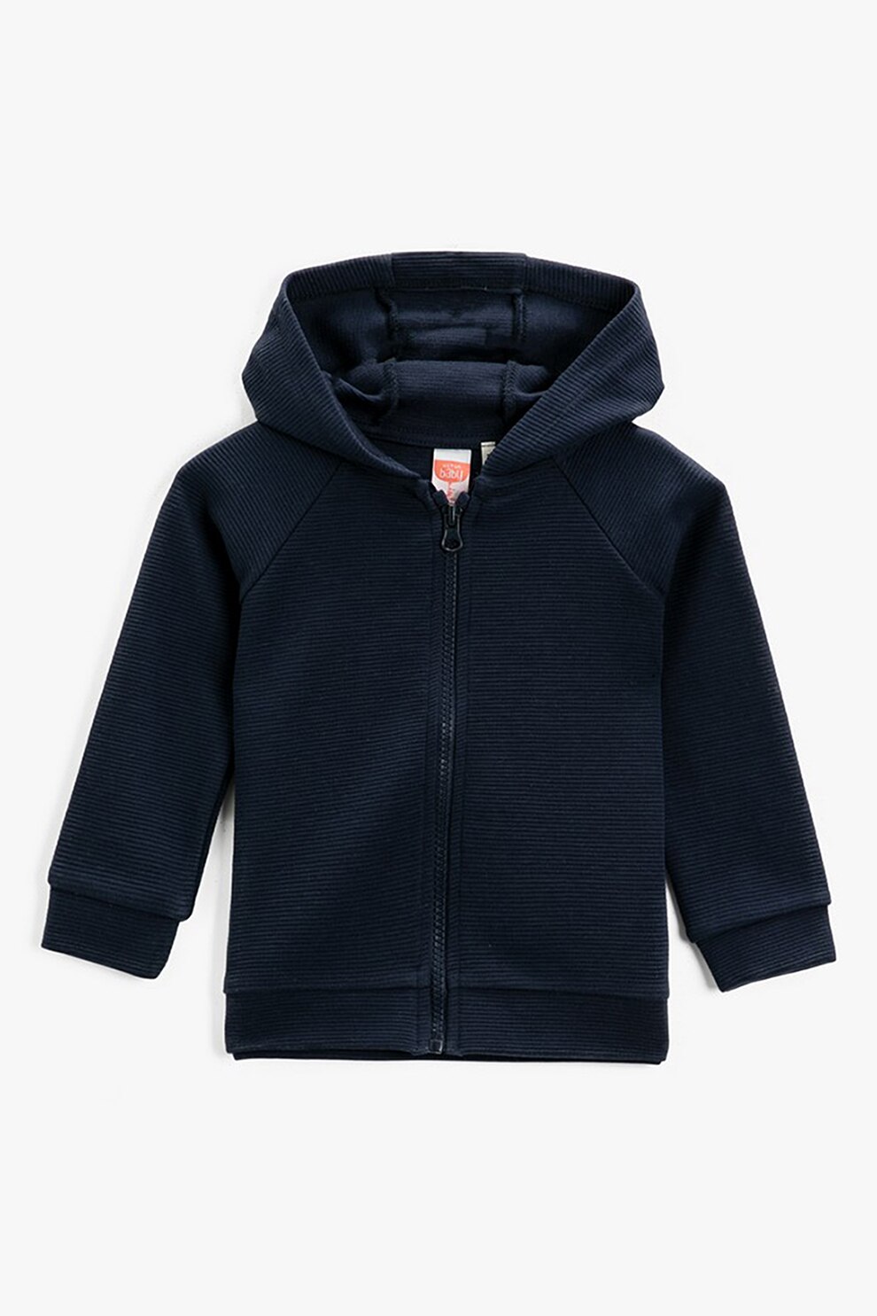 KOTON, Hanorac cu fermoar si aspect texturat, Bleumarin inchis