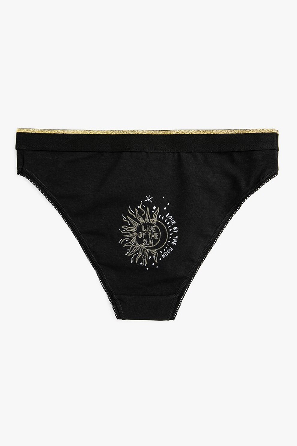 KOTON, Chiloti hipster cu imprimeu, Negru, XS