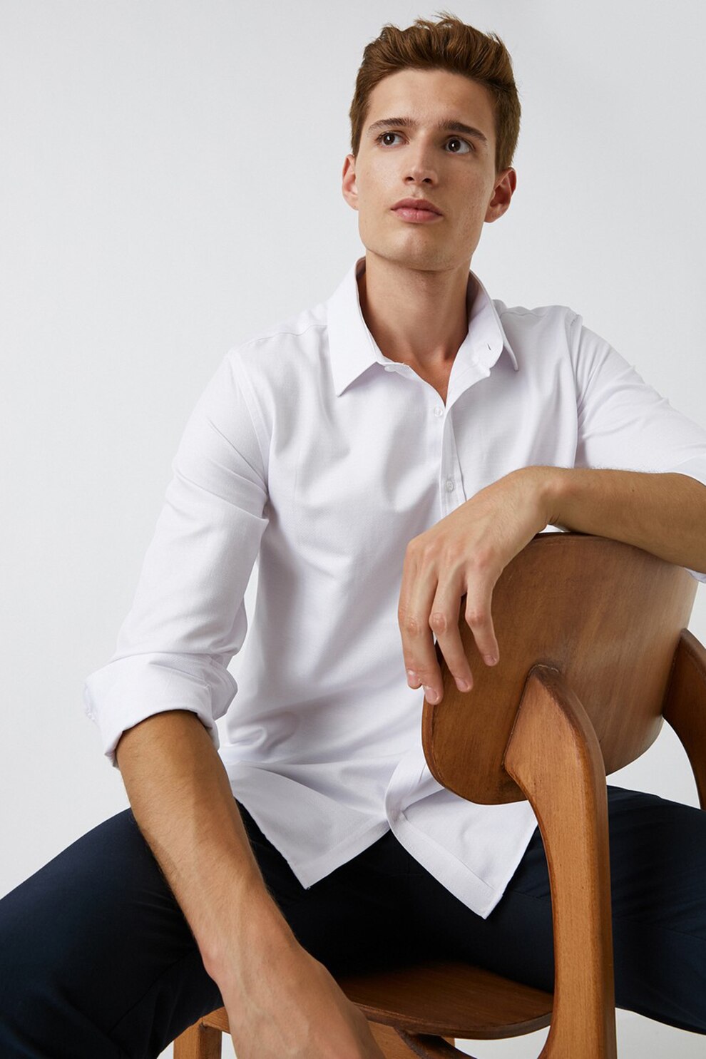 KOTON, Camasa regular fit, Alb, S