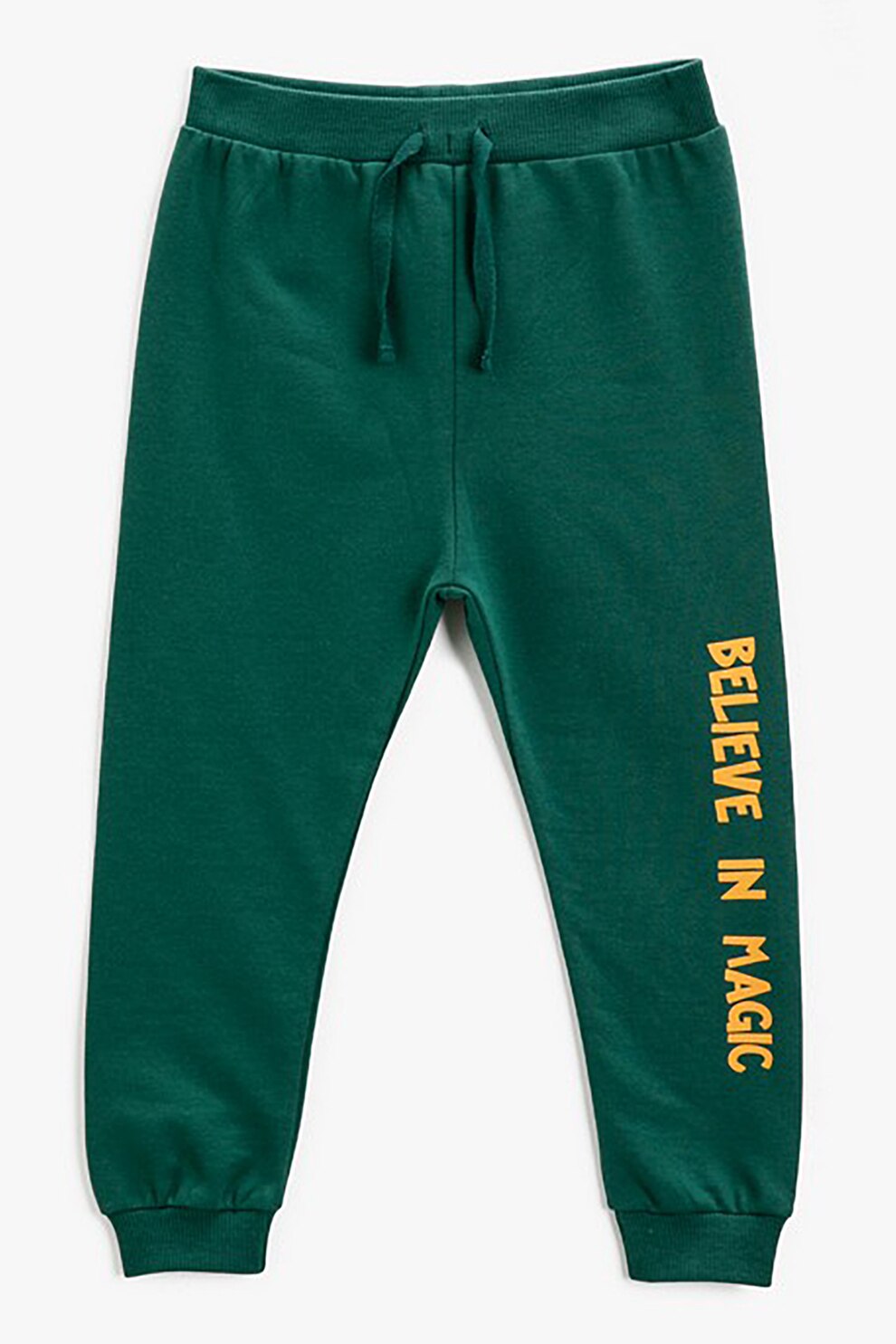 KOTON, Pantaloni sport de bumbac cu imprimeu text, Verde