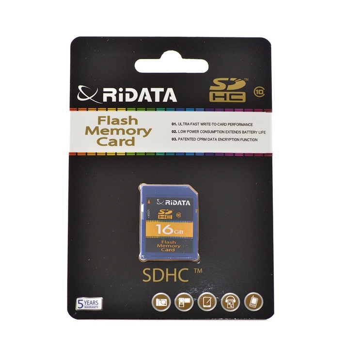 SDHC карта, RiDATA Тайван, капацитет 16GB, клас 10