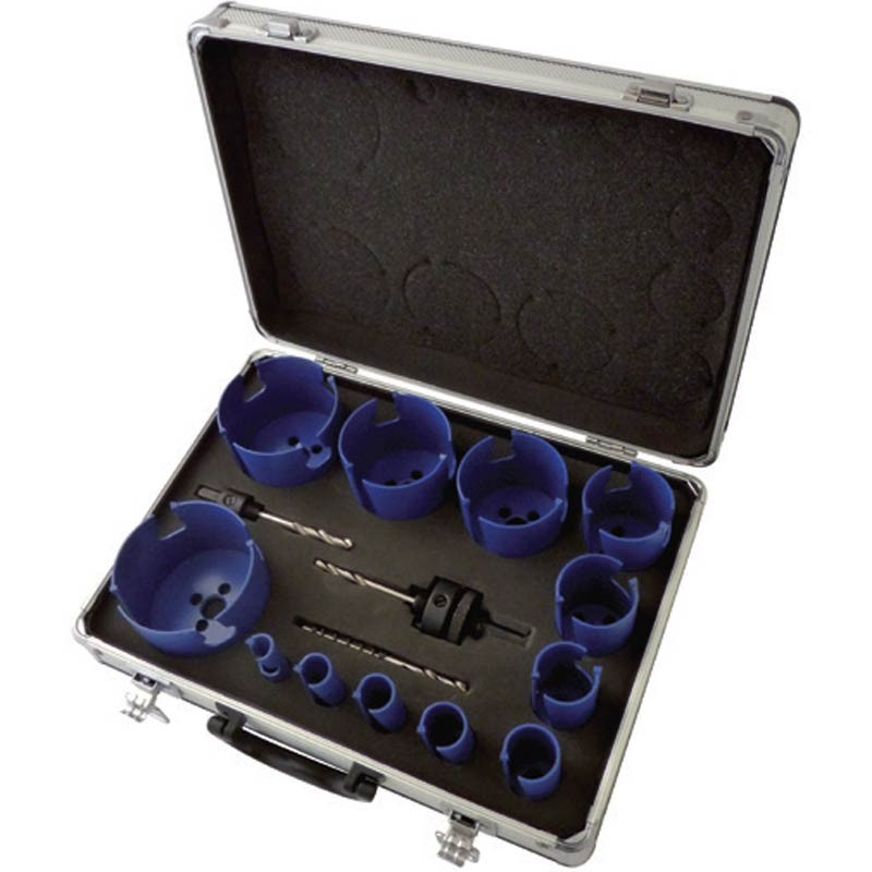 Set carote placate T.C.T. 60 mm HMS-2 Ø 19, 22, 25, 32, 35, 38, 44, 51, 57, 68, 76 mm, ZE2 B, ZE4 B, ZEV, ZES 33620 00001 Wilpu