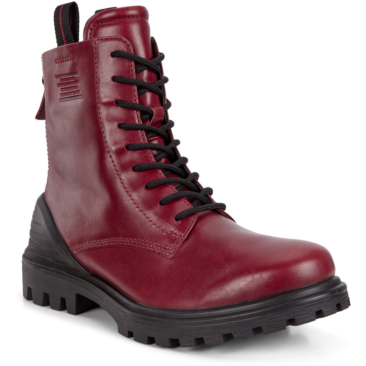 Ghete femei Ecco Tredtray W Syrah, piele naturala, fermoar, siret, rosu