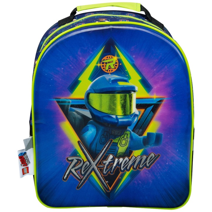 Ученическа раница Lego - Deluxe Rex-Treme, многоцветна, височина 32 см