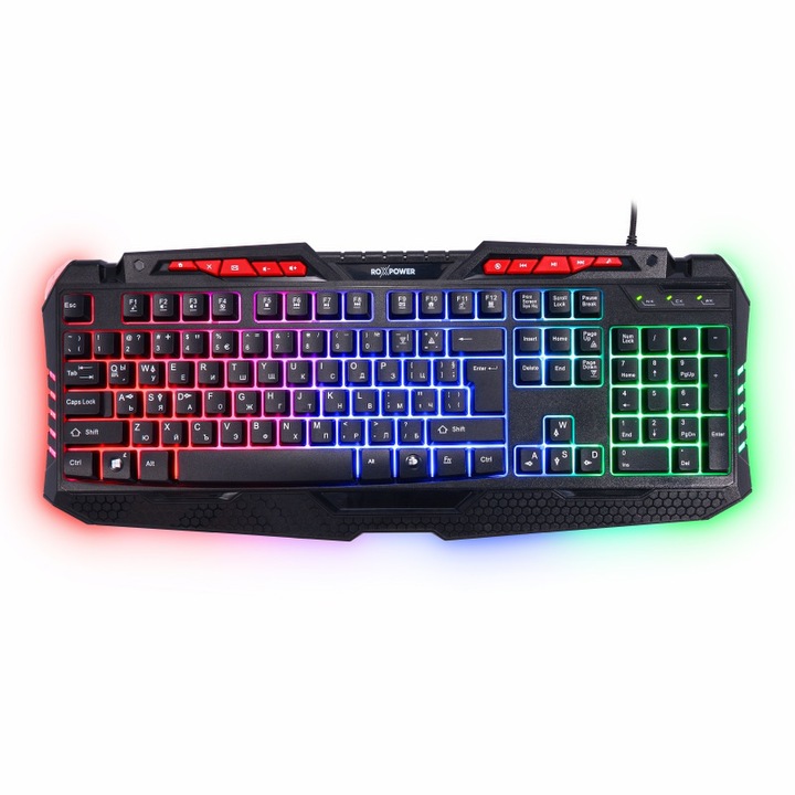 Гейминг Клавиатура ROXPOWER, T-ROX ST-GKB8161M SCREAMFORCE, USB, черен