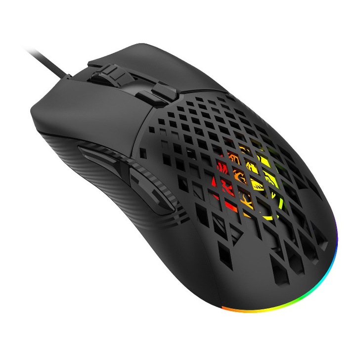 Гейминг мишка, ROXPOWER, T-ROX ST-GM399, USB, RGB, черен