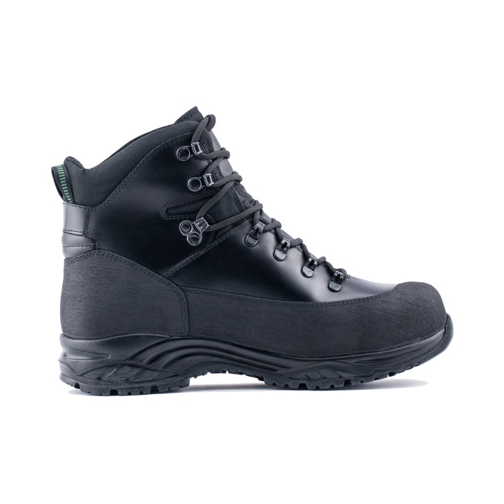 Bocanci tactici de vanatoare impermeabili din piele naturala nabuc, KS-Safety, 160 - Arrow, Negru