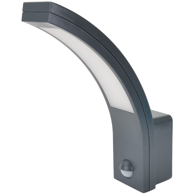 Corp iluminat de perete LED, detector miscare,forma curbata,antracit 10W