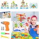 Set de constructie cu bormasina electrica XL, Nando, jucarie educativa si interactiva, 261 piese, 2D, 3D, copii 3-10 ani, Multicolor