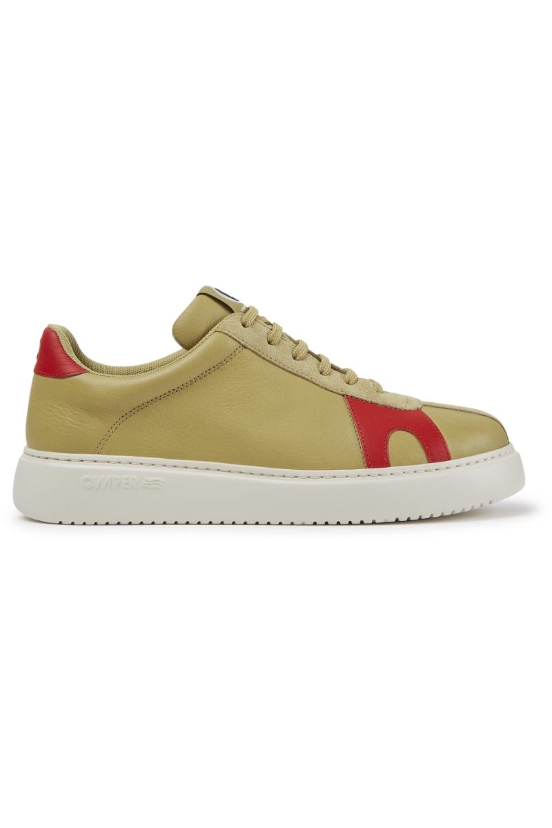 Pantofi sport Runner K21, Camper, Piele naturala, 43, Bej/Rosu