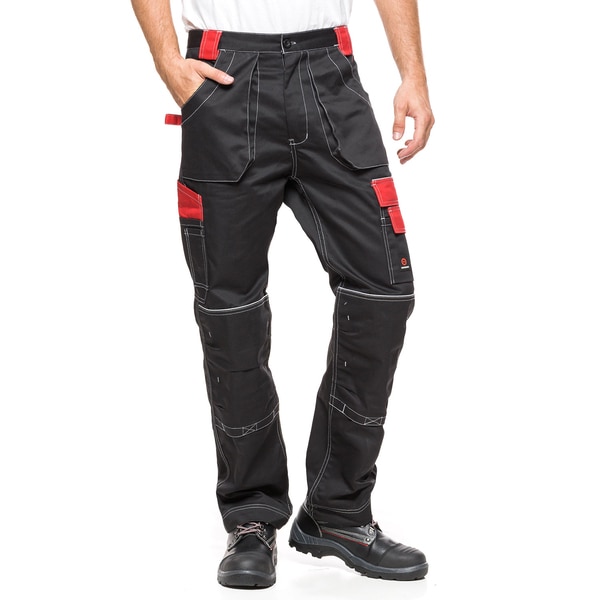 Pantaloni protectia muncii Felios, negru-rosu, marime 48