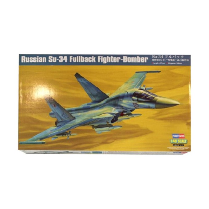 Kit de construit avion Sukhoi SU34 Fullback, Lungime 45 cm, Anvergura aripi 30.8 cm, Scara 1:48, 14+