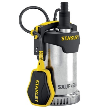 Pompa submersibila pentru apa curata Stanley SXUP750XCE, 750 W, 11000 l/h debit apa, 230 V, 0.85 bar presiune maxima, 8.5 m inaltime refulare, 10 m cablu alimentare