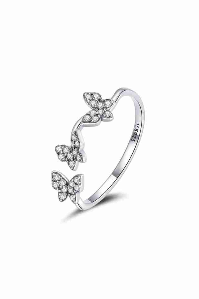 Inel din argint 925 Butterfly Girl cu pietre de zirconiu, masura ajustabila, cadou, aniversare, sarbatori, martisor