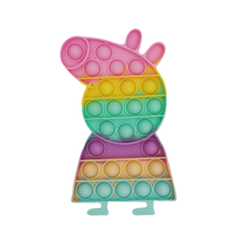 Jucarie Pop It Zenuk® - Purcelusa Peppa, Sensory Fidget Toy, Antistres, 17cm, Multicolor