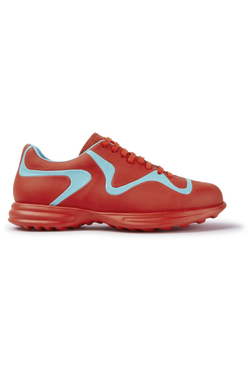 Pantofi sport Twins, Camper, Piele naturala, 45, Rosu