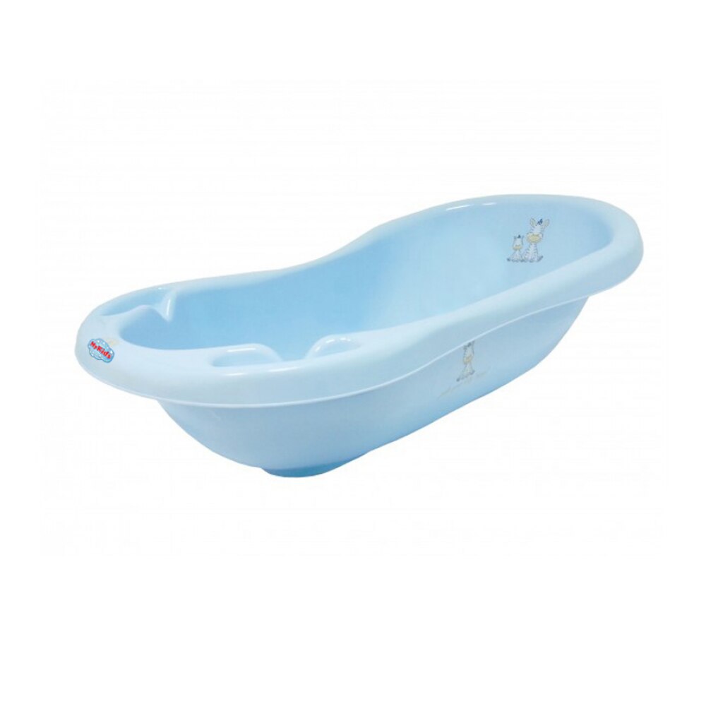 Cadita de baie bebe cu termometru MyKids Zebra 100 cm Albastru
