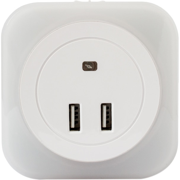 Lampa Veghe LED Flink, 0.4W, 2x USB, lumina rece